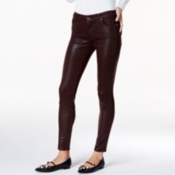 7 For All Mankind Pants - 7 For All Mankind Coated Skinny Jeans Wine